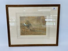 "PHILIP CONNARD" FRAMED AND MOUNTED WATERCOLOUR UPNOR CASTLE BEARING SIGNATURE H 20CM X W 27CM.