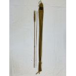 VINTAGE FARLOWS "THE MIDGE" 6FT 2 PIECE SPLIT CANE FISHING ROD AND CANVAS SLEEVE