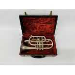 VINTAGE IMPERIAL "BOOSEY & HAWKES" CORNET IN ORIGINAL VELVET LINED CASE