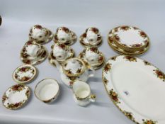 35 PIECES ROYAL ALBERT "OLD COUNTRY ROSES" TABLEWARE (ONE CUP CHIPPED),