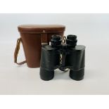 PAIR OF CARL ZEISS JENA JENOPTEM 7 X 50 CASED BINOCULARS ALONG WITH A PAIR OF "MILITAIRE" MAG 8 X