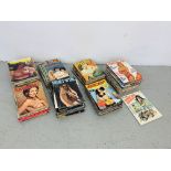 BOX CONTAINING VARIED COLLECTION OF MAINLY 1960'S & 70'S EROTICA COLLECTORS MAGAZINES TO INCLUDE,