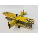 VINTAGE HANDMADE WOODEN BI-PLANE,