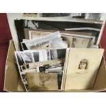 BOX OF PHOTOGRAPHS, POSTCARDS, EPHEMERA ETC.