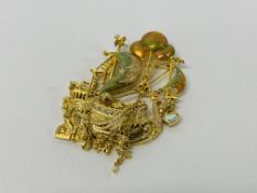 VINTAGE KIRKS FOLLY "SHIP OF DREAMS" BROOCH WITH ENAMELED DETAIL