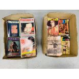 TWO BOXES CONTAINING A VARIED COLLECTION OF EROTICA COLLECTORS MAGAZINES TO INCLUDE, CINEMAX,