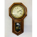 VINTAGE MAHOGANY CASED 8 DAY WALL CLOCK BY SETH THOMAS