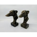 (R) 2 CAST GREYHOUND HEADS