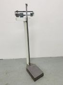 A SET OF DETECTO VINTAGE HEIGHT AND WEIGHT PLATFORM SCALES