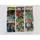 6 MARVEL COMICS - THE INCREDIBLE HULK VOL. 1, NOS 350, 351, 359, 360, 361, 384 (1988-1991).