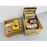 2 X BOXES OF VINTAGE EPHEMERA TO INCLUDE MAGAZINES, BEER MATS, 5 GILES ANNUALS,