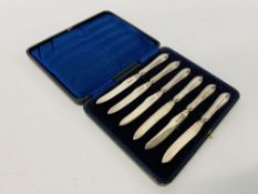 CASED SET OF 6 SILVER BUTTER KNIVES