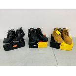 3 PAIRS OF WORK BOOTS SIZE 8 AS NEW