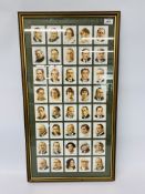 A FRAMED DISPLAY OF FAMOUS BRITISH AUTHORS BY WILLS