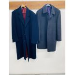 KINGSTON GENT'S ¾ LENGTH WOOL AND CASHMERE NAVY BLUE COAT ALONG WITH A GREENWOODS GENTS GREY