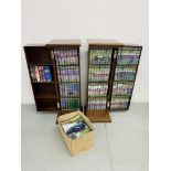 LARGE COLLECTION OF BRITISH STEAM RAILWAYS VIDEOS IN 2 FITTED UPRIGHT CABINETS ALONG WITH