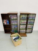 LARGE COLLECTION OF BRITISH STEAM RAILWAYS VIDEOS IN 2 FITTED UPRIGHT CABINETS ALONG WITH