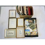 2 X BOXES OF ASSORTED EPHEMERA TO INCLUDE CARDS, NEWSPAPERS,