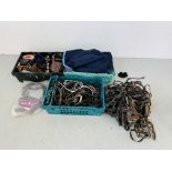 COLLECTION OF HORSE ACCESSORIES - NUMNAH, BRIDLES, SADDLE COVERS ETC.