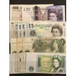 A COLLECTION OF OBSOLETE GB BANKNOTES, FACE VALUE £73.