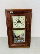 AN AMERICAN STYLE STRIKING WALL CLOCK - THE DOOR PANEL DEPICTING STATE STREET BOSTON