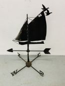 FOUNDRY MADE SAILING RELATED WEATHER VANE - H 98 CM.