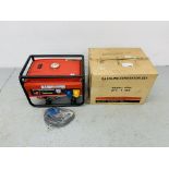 A PETROL GENERATOR MODEL EC2500 CX RATED OUTPUT 2KW WITH CABLES - SOLD AS SEEN