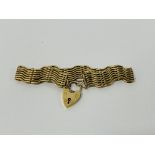 9CT GOLD BRACELET WITH PADLOCK (SAFETY CHAIN A/F)