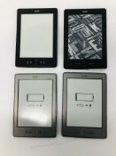 4 X AMAZON KINDLE TOUCH - SOLD AS SEEN