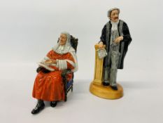 2 X ROYAL DOULTON FIGURINES TO INCLUDE THE JUDGE HN 2443,