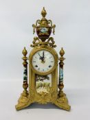 CONTINENTAL BRASS CASED MANTEL TIME PIECE,