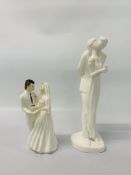 ROYAL DOULTON PORCELAIN FIGURINES TO INCLUDE "HAPPY ANNIVERSARY" HN3254 AND "WEDDING VOWS" HN2750.
