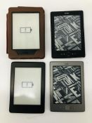 4 X AMAZON KINDLES INCLUDING PAPERWHITE AND TOUCH - SOLD AS SEEN