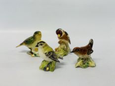 4 X BESWICK BIRDS TO INCLUDE GOLD CREST 2415, GREEN FINCH, GOLD FINCH,