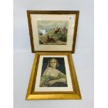 FRAMED PORTRAIT OF A 1940'S LADY BEARING SIGNATURE E.