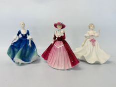 3 COALPORT COLLECTORS FIGURINES TO INCLUDE LADIES OF FASHION "HEATHER",