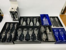 COLLECTION OF ROYAL DOULTON LEAD BOXED SETS TO INCLUDE VARIOUS DRINKING GLASSES AND DECANTERS ETC.