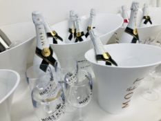 A QUANTITY OF MOET & CHANDON BAR ADVERTISING ACCESSORIES TO INCLUDE 11 X DUMMY DISPLAY BOTTLES,
