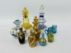 COLLECTION OF VINTAGE SCENT BOTTLES TO INCLUDE 5 MOSSER TYPE SCENTS,