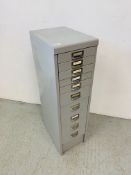 A STEEL TEN DRAWER COLLECTORS/FILING CHEST W 28CM, D 41CM,