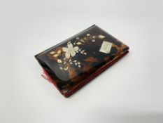 VINTAGE TORTOISESHELL HARD CASE WITH INLAID FLORAL DETAIL (A/F)