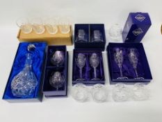 COLLECTION OF EDINBURGH LEAD CRYSTAL BOXED GLASSWARE TO INCLUDE MAINLY DRINKING GLASSES AND