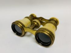 OPERA GLASSES, IVORY AND BRASS C19TH