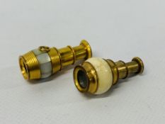 IVORY AND GILT METAL TWO DRAW SCOPE C.18