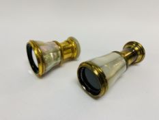MOTHER OF PEARL AND GILT BRASS MONOCULAR