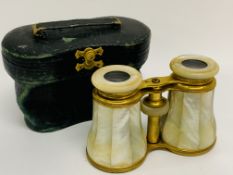 M.O.P.AND GILT BRASS OPERA GLASSES C.190