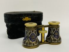 M.O.P. AND ENAMEL OPERA GLASSES BY BARBO