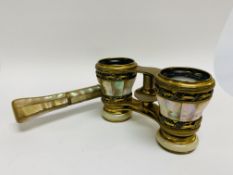 M.O.P. AND GILT BRASS OPERA GLASSES WITH