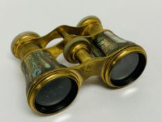 OPERA GLASSES ABALONE GILT AND BRASS POS