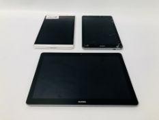 3 HUAWEI TABLETS TO INCLUDE MODEL AGS-L09,